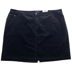 Charter Club Pencil‎ Skirt Women's 22W 3X Black TUMMY CONTROL Soft Stretchy Cord